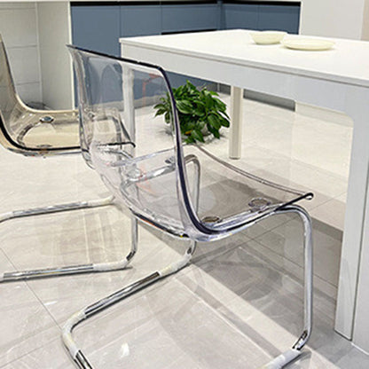 Modern Minimalist Curved Plastic Steel Dining Chair Backrest For Dining Room