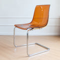 Modern Minimalist Curved Plastic Steel Dining Chair Backrest For Dining Room DFM-F
