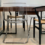 Modern Minimalist Curved Plastic Steel Dining Chair Backrest For Dining Room DFM-F
