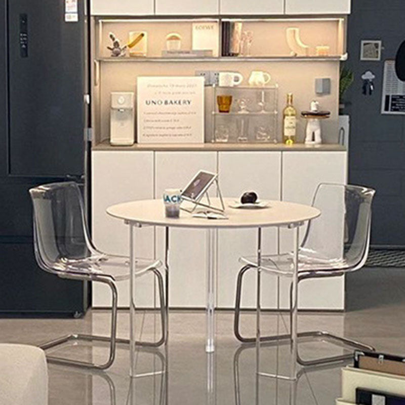 Modern Minimalist Curved Plastic Steel Dining Chair Backrest For Dining Room DFM-F