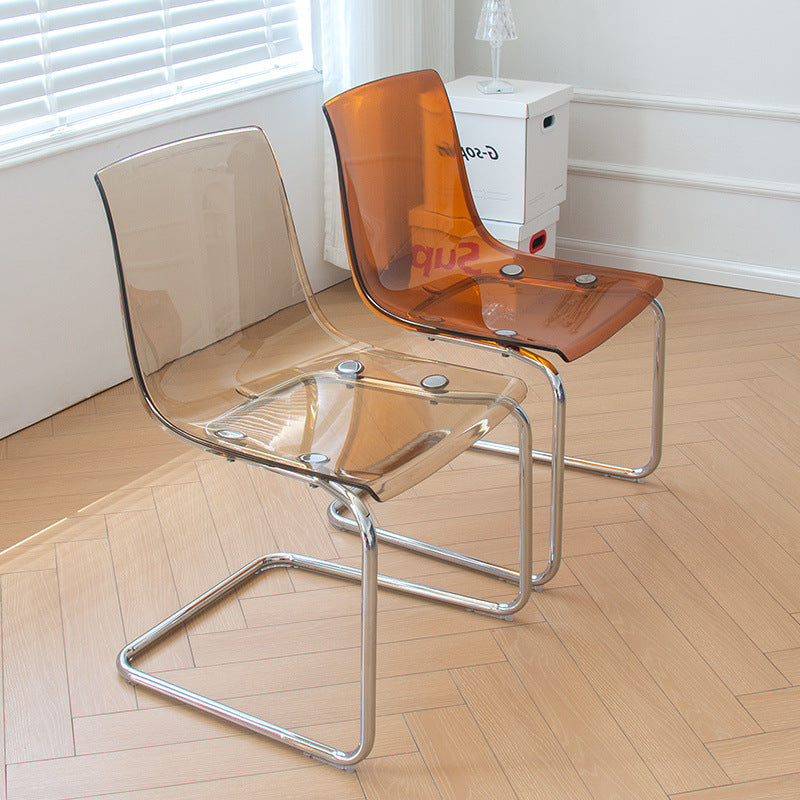 Modern Minimalist Curved Plastic Steel Dining Chair Backrest For Dining Room DFM-F