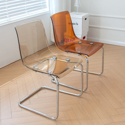 Modern Minimalist Curved Plastic Steel Dining Chair Backrest For Dining Room