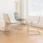 Modern Minimalist Curved Plastic Steel Dining Chair Backrest For Dining Room DFM-F