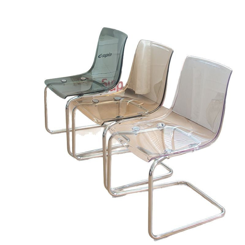 Modern Minimalist Curved Plastic Steel Dining Chair Backrest For Dining Room DFM-F