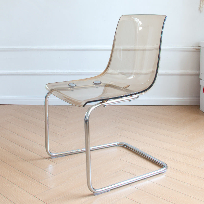 Modern Minimalist Curved Plastic Steel Dining Chair Backrest For Dining Room DFM-F