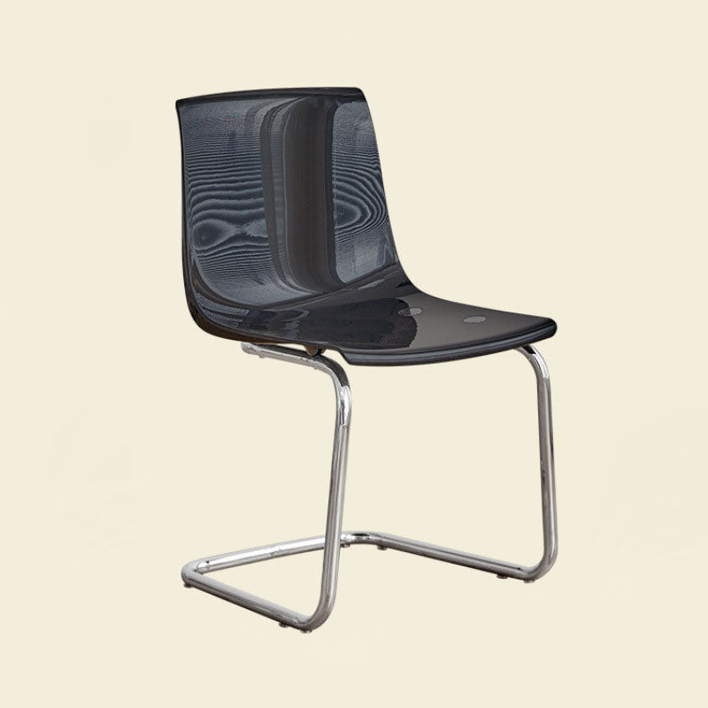 Modern Minimalist Curved Plastic Steel Dining Chair Backrest For Dining Room DFM-F