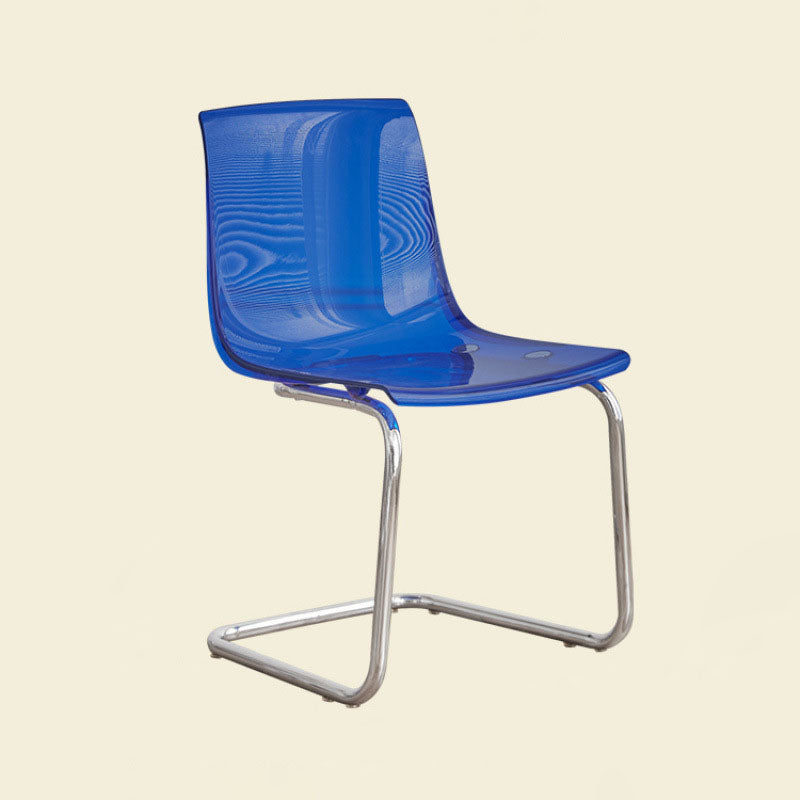 Modern Minimalist Curved Plastic Steel Dining Chair Backrest For Dining Room DFM-F