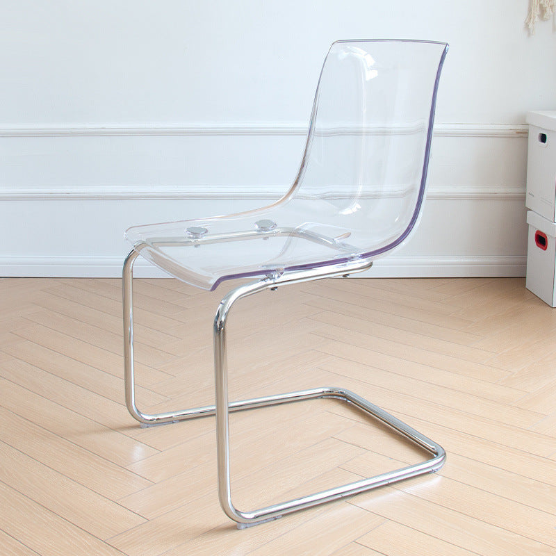 Modern Minimalist Curved Plastic Steel Dining Chair Backrest For Dining Room DFM-F