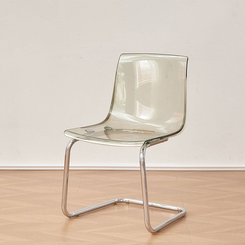 Modern Minimalist Curved Plastic Steel Dining Chair Backrest For Dining Room DFM-F