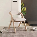 Modern Minimalist Square Cushion Solid Wood Fabric Sponge Dining Chair Foldable Backrest Armrest For Dining Room DFM-F
