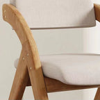 Modern Minimalist Square Cushion Solid Wood Fabric Sponge Dining Chair Foldable Backrest Armrest For Dining Room DFM-F