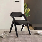 Modern Minimalist Square Cushion Solid Wood Fabric Sponge Dining Chair Foldable Backrest Armrest For Dining Room DFM-F
