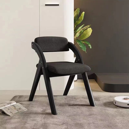 Modern Minimalist Square Cushion Solid Wood Fabric Sponge Dining Chair Foldable Backrest Armrest For Dining Room