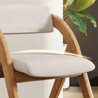 Modern Minimalist Square Cushion Solid Wood Fabric Sponge Dining Chair Foldable Backrest Armrest For Dining Room DFM-F
