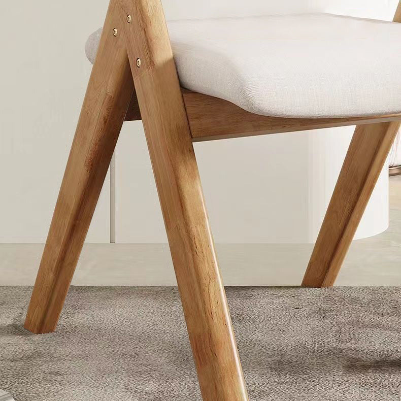 Modern Minimalist Square Cushion Solid Wood Fabric Sponge Dining Chair Foldable Backrest Armrest For Dining Room DFM-F