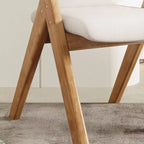 Modern Minimalist Square Cushion Solid Wood Fabric Sponge Dining Chair Foldable Backrest Armrest For Dining Room DFM-F