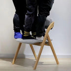 Modern Minimalist Square Cushion Solid Wood Fabric Sponge Dining Chair Foldable Backrest Armrest For Dining Room DFM-F