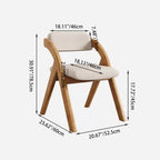 Modern Minimalist Square Cushion Solid Wood Fabric Sponge Dining Chair Foldable Backrest Armrest For Dining Room DFM-F