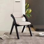 Modern Minimalist Square Cushion Solid Wood Fabric Sponge Dining Chair Foldable Backrest Armrest For Dining Room DFM-F