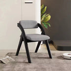 Modern Minimalist Square Cushion Solid Wood Fabric Sponge Dining Chair Foldable Backrest Armrest For Dining Room DFM-F
