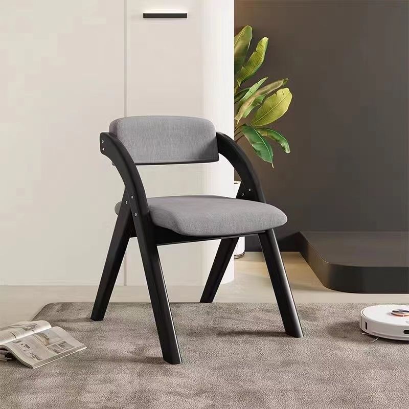 Modern Minimalist Square Cushion Solid Wood Fabric Sponge Dining Chair Foldable Backrest Armrest For Dining Room DFM-F