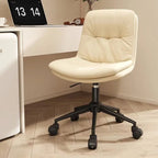 Modern Minimalist PU Leather Sponge Steel Base Square Desk Chair Adjustable Backrest Armless Swivel For Home Office DFM-F
