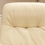 Modern Minimalist PU Leather Sponge Steel Base Square Desk Chair Adjustable Backrest Armless Swivel For Home Office DFM-F