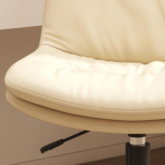 Modern Minimalist PU Leather Sponge Steel Base Square Desk Chair Adjustable Backrest Armless Swivel For Home Office DFM-F