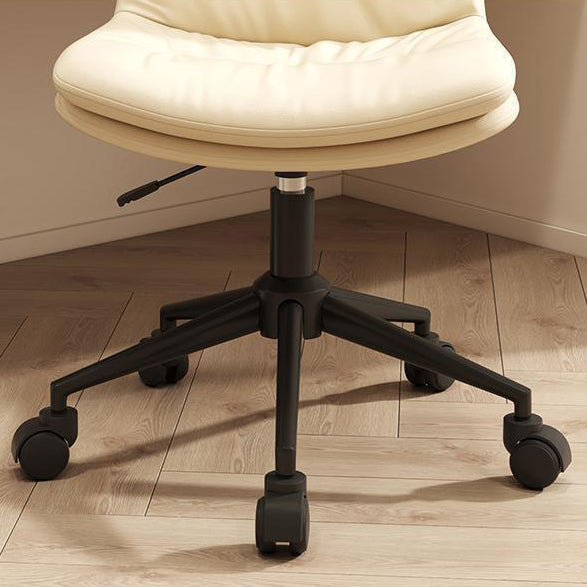 Modern Minimalist PU Leather Sponge Steel Base Square Desk Chair Adjustable Backrest Armless Swivel For Home Office DFM-F