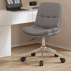 Modern Minimalist PU Leather Sponge Steel Base Square Desk Chair Adjustable Backrest Armless Swivel For Home Office DFM-F