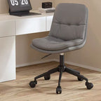 Modern Minimalist PU Leather Sponge Steel Base Square Desk Chair Adjustable Backrest Armless Swivel For Home Office DFM-F