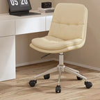 Modern Minimalist PU Leather Sponge Steel Base Square Desk Chair Adjustable Backrest Armless Swivel For Home Office DFM-F