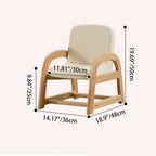 Lumendat Contemporary Scandinavian Kids Beech Frame PU Leather Sponge Curved Accent Chair Height Adjustable Backrest Armrests For Living Room Lumendat