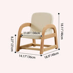 Lumendat Contemporary Scandinavian Kids Beech Frame PU Leather Sponge Curved Accent Chair Height Adjustable Backrest Armrests For Living Room Lumendat