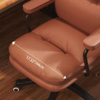 Modern Minimalist PU Leather Nylon Mid-Back Height Adjustable Desk Chair Backrest Armrest For Home Office DFM-F
