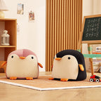 Lumendat Contemporary Creative Kids Velvet Sponge Fireproof Board Penguin Shaped Low Stool Backrest Armless For Living Room Lumendat