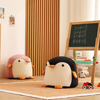 Lumendat Contemporary Creative Kids Velvet Sponge Fireproof Board Penguin Shaped Low Stool Backrest Armless For Living Room Lumendat
