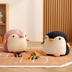 Lumendat Contemporary Creative Kids Velvet Sponge Fireproof Board Penguin Shaped Low Stool Backrest Armless For Living Room Lumendat