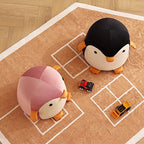 Lumendat Contemporary Creative Kids Velvet Sponge Fireproof Board Penguin Shaped Low Stool Backrest Armless For Living Room Lumendat