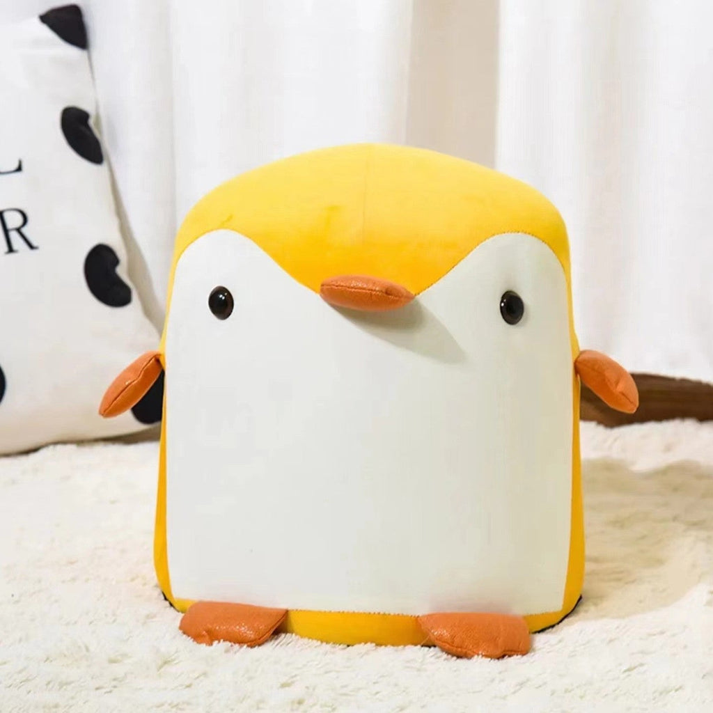 Lumendat Contemporary Creative Kids Velvet Sponge Fireproof Board Penguin Shaped Low Stool Backrest Armless For Living Room Lumendat