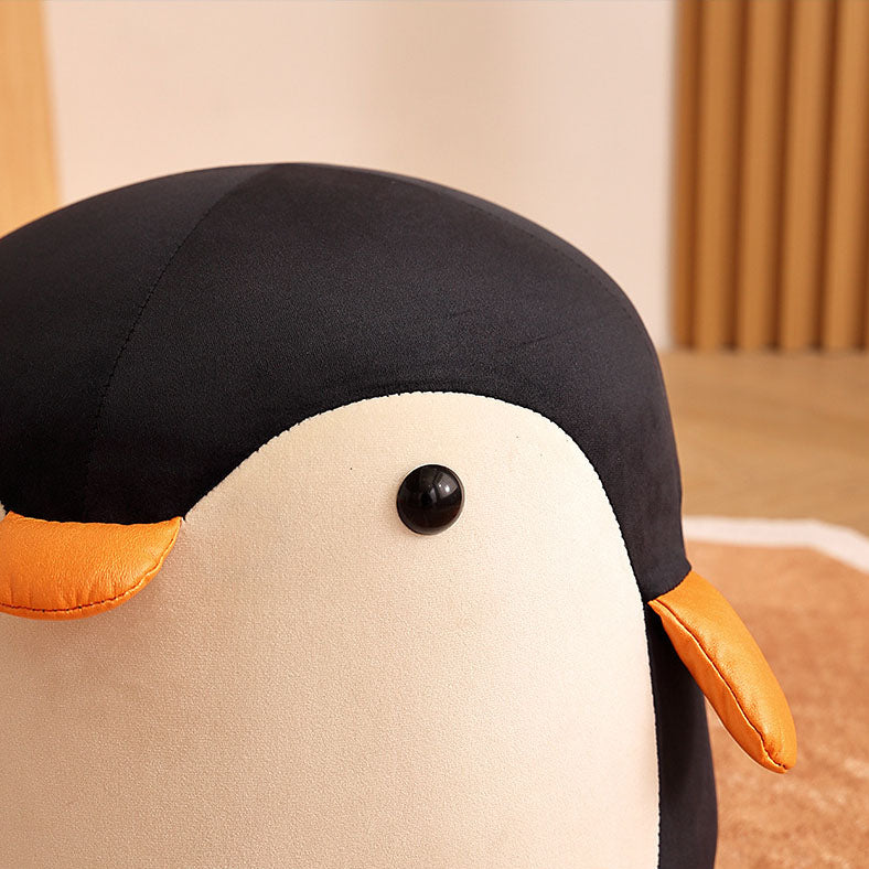 Lumendat Contemporary Creative Kids Velvet Sponge Fireproof Board Penguin Shaped Low Stool Backrest Armless For Living Room Lumendat
