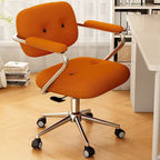 Modern Minimalist Corduroy Iron Mid-Back Height Adjustable Desk Chair Backrest Armrest For Home Office DFM-F