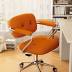 Modern Minimalist Corduroy Iron Mid-Back Height Adjustable Desk Chair Backrest Armrest For Home Office DFM-F