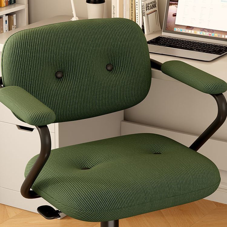 Modern Minimalist Corduroy Iron Mid-Back Height Adjustable Desk Chair Backrest Armrest For Home Office DFM-F