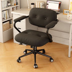 Modern Minimalist Corduroy Iron Mid-Back Height Adjustable Desk Chair Backrest Armrest For Home Office DFM-F