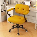 Modern Minimalist Corduroy Iron Mid-Back Height Adjustable Desk Chair Backrest Armrest For Home Office DFM-F
