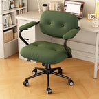 Modern Minimalist Corduroy Iron Mid-Back Height Adjustable Desk Chair Backrest Armrest For Home Office DFM-F