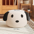 Lumendat Contemporary Creative Kids Teddy Fleece Fabric Sponge Solid Wood Cartoon Dog Shaped Low Stool Backless Armless For Living Room Lumendat