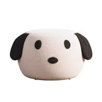 Lumendat Contemporary Creative Kids Teddy Fleece Fabric Sponge Solid Wood Cartoon Dog Shaped Low Stool Backless Armless For Living Room Lumendat