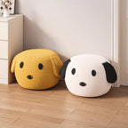 Lumendat Contemporary Creative Kids Teddy Fleece Fabric Sponge Solid Wood Cartoon Dog Shaped Low Stool Backless Armless For Living Room Lumendat